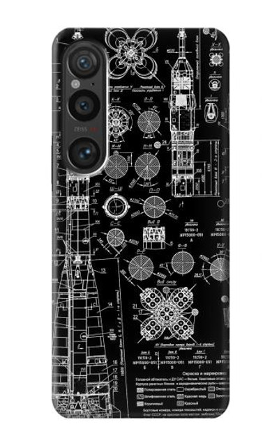 S3436 Apollo Blue Print Case Cover Custodia per Sony Xperia 1 VI