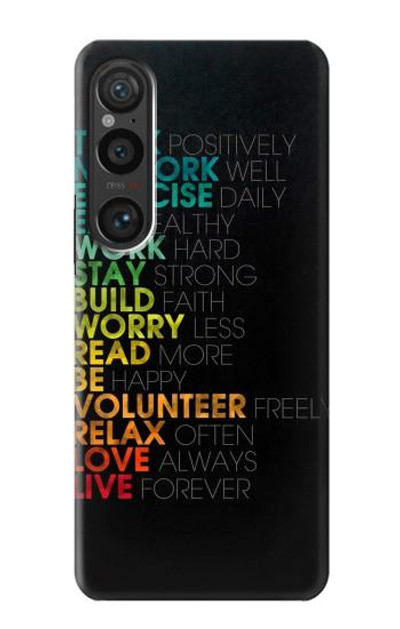 S3523 Think Positive Words Quotes Case Cover Custodia per Sony Xperia 1 VI