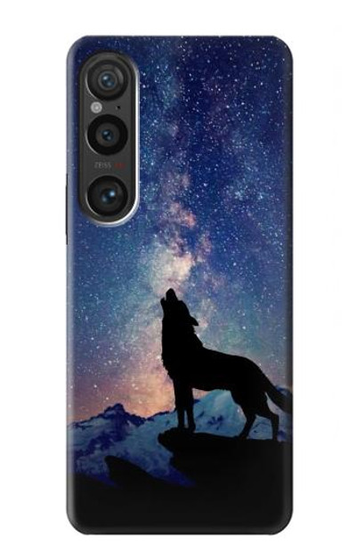 S3555 Wolf Howling Million Star Case Cover Custodia per Sony Xperia 1 VI