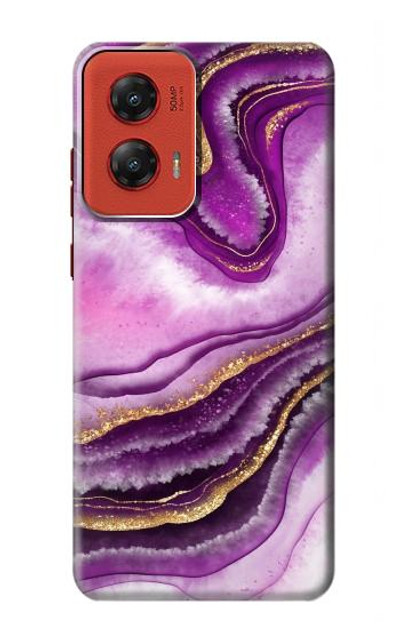 S3896 Purple Marble Gold Streaks Case Cover Custodia per Motorola Moto G Stylus 5G (2024)