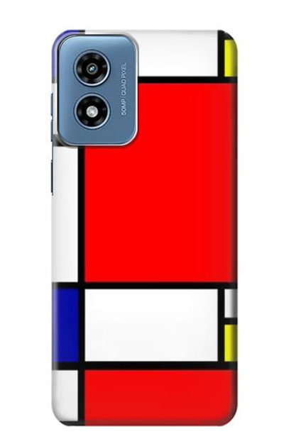 S0157 Composition Red Blue Yellow Case Cover Custodia per Motorola Moto G Play 4G (2024)