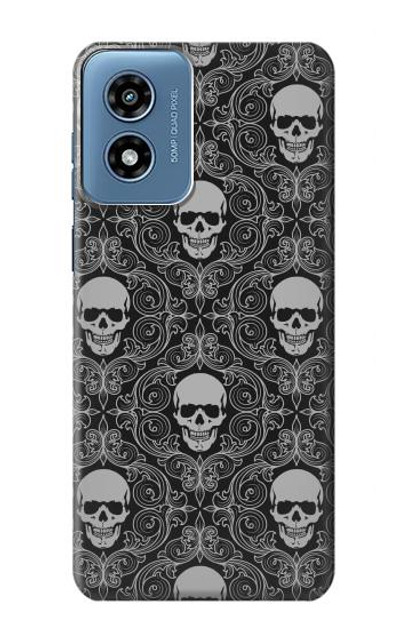 S2371 Skull Vintage Monochrome Pattern Case Cover Custodia per Motorola Moto G Play 4G (2024)