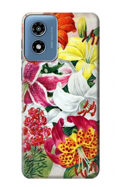 S3205 Retro Art Flowers Case Cover Custodia per Motorola Moto G Play 4G (2024)