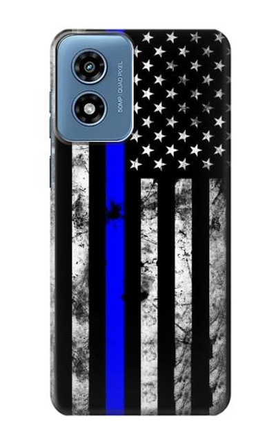 S3244 Thin Blue Line USA Case Cover Custodia per Motorola Moto G Play 4G (2024)