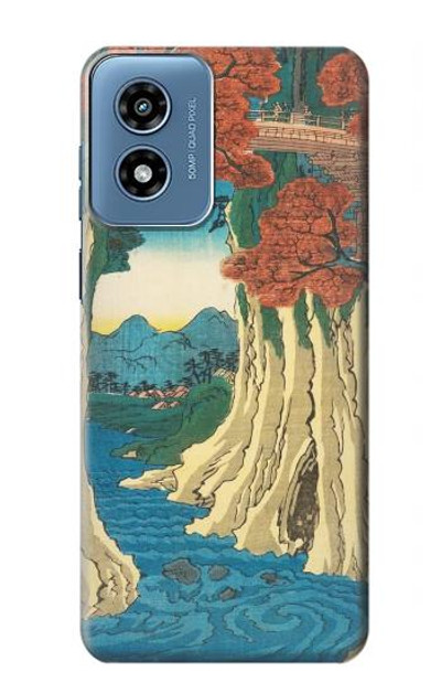 S3348 Utagawa Hiroshige The Monkey Bridge Case Cover Custodia per Motorola Moto G Play 4G (2024)