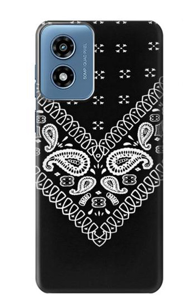 S3363 Bandana Black Pattern Case Cover Custodia per Motorola Moto G Play 4G (2024)