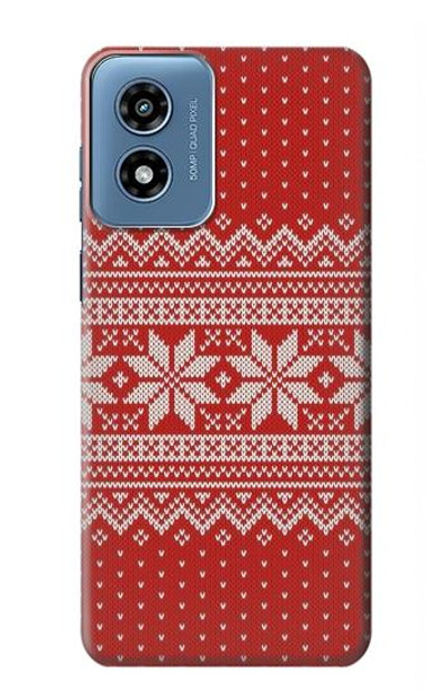 S3384 Winter Seamless Knitting Pattern Case Cover Custodia per Motorola Moto G Play 4G (2024)