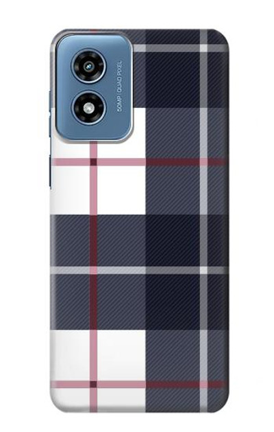S3452 Plaid Fabric Pattern Case Cover Custodia per Motorola Moto G Play 4G (2024)