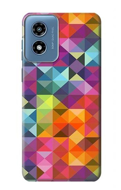 S3477 Abstract Diamond Pattern Case Cover Custodia per Motorola Moto G Play 4G (2024)