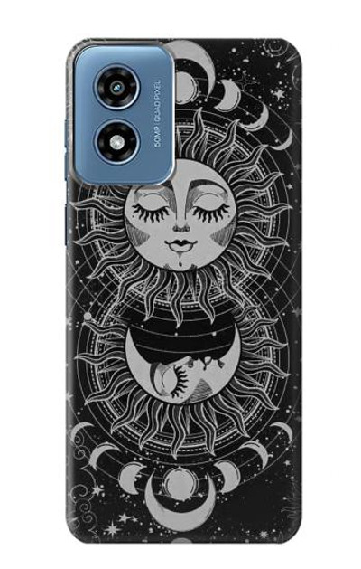 S3854 Mystical Sun Face Crescent Moon Case Cover Custodia per Motorola Moto G Play 4G (2024)