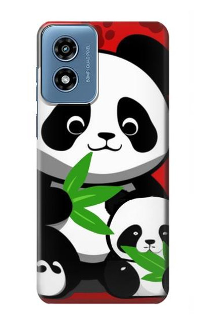 S3929 Cute Panda Eating Bamboo Case Cover Custodia per Motorola Moto G Play 4G (2024)