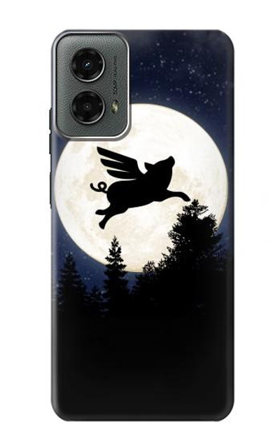 S3289 Flying Pig Full Moon Night Case Cover Custodia per Motorola Moto G 5G (2024)