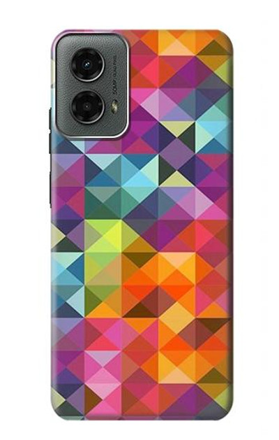 S3477 Abstract Diamond Pattern Case Cover Custodia per Motorola Moto G 5G (2024)