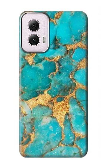 S2906 Aqua Turquoise Stone Case Cover Custodia per Motorola Moto G Power 5G (2024)