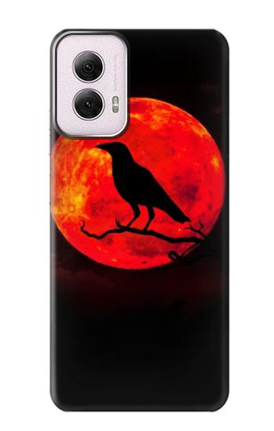 S3328 Crow Red Moon Case Cover Custodia per Motorola Moto G Power 5G (2024)