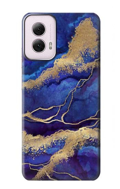 S3906 Navy Blue Purple Marble Case Cover Custodia per Motorola Moto G Power 5G (2024)