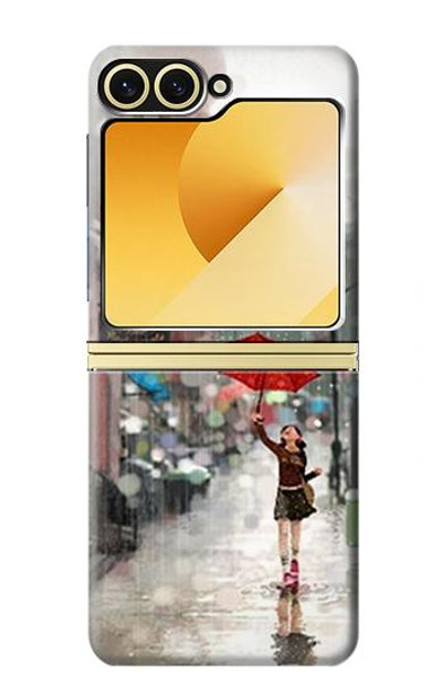 S0108 Girl in The Rain Case Cover Custodia per Samsung Galaxy Z Flip 6, Flip 7 FE S0108 Girl in The Rain Case Cover Custodia per Samsung Galaxy Z Flip 6, Flip 7 FE
