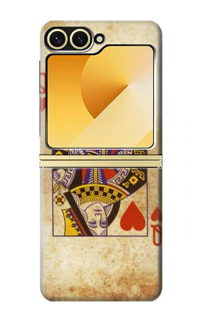 S2833 Poker Card Queen Hearts Case Cover Custodia per Samsung Galaxy Z Flip 6, Flip 7 FE S2833 Poker Card Queen Hearts Case Cover Custodia per Samsung Galaxy Z Flip 6, Flip 7 FE