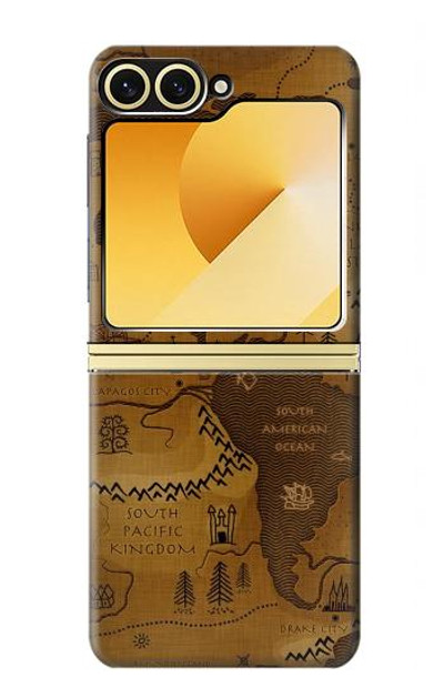 S2861 Antique World Map Case Cover Custodia per Samsung Galaxy Z Flip 6, Flip 7 FE S2861 Antique World Map Case Cover Custodia per Samsung Galaxy Z Flip 6, Flip 7 FE