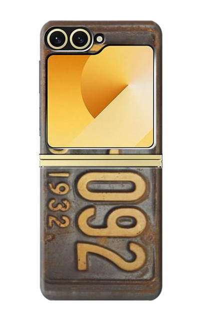 S3228 Vintage Car License Plate Case Cover Custodia per Samsung Galaxy Z Flip 6, Flip 7 FE