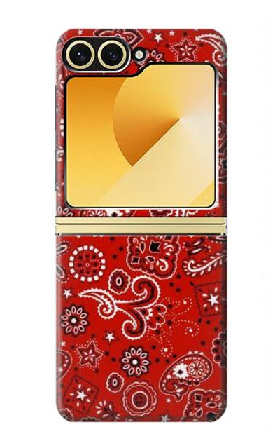 S3354 Red Classic Bandana Case Cover Custodia per Samsung Galaxy Z Flip 6, Flip 7 FE