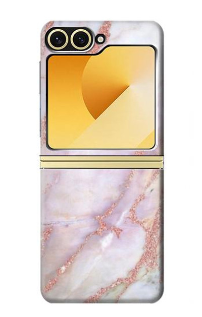 S3482 Soft Pink Marble Graphic Print Case Cover Custodia per Samsung Galaxy Z Flip 6, Flip 7 FE