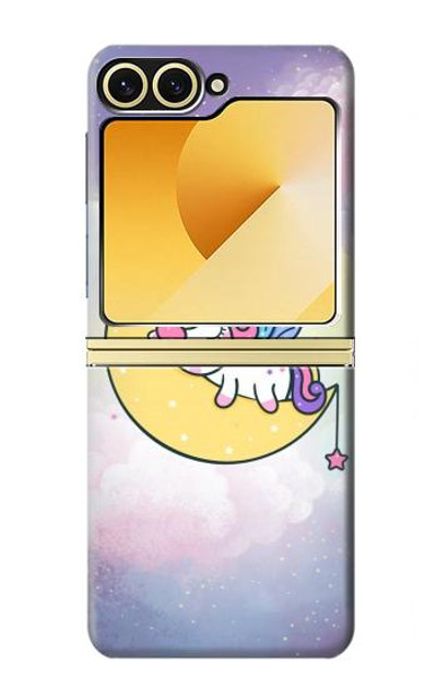 S3485 Cute Unicorn Sleep Case Cover Custodia per Samsung Galaxy Z Flip 6, Flip 7 FE S3485 Cute Unicorn Sleep Case Cover Custodia per Samsung Galaxy Z Flip 6, Flip 7 FE
