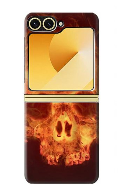 S3881 Fire Skull Case Cover Custodia per Samsung Galaxy Z Flip 6, Flip 7 FE
