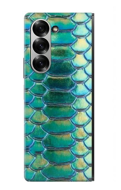 S3414 Green Snake Scale Graphic Print Case Cover Custodia per Samsung Galaxy Z Fold 6