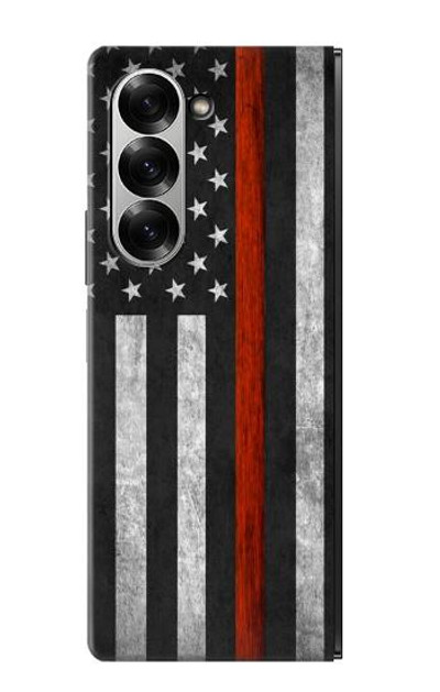 S3472 Firefighter Thin Red Line Flag Case Cover Custodia per Samsung Galaxy Z Fold 6 S3472 Firefighter Thin Red Line Flag Case Cover Custodia per Samsung Galaxy Z Fold 6