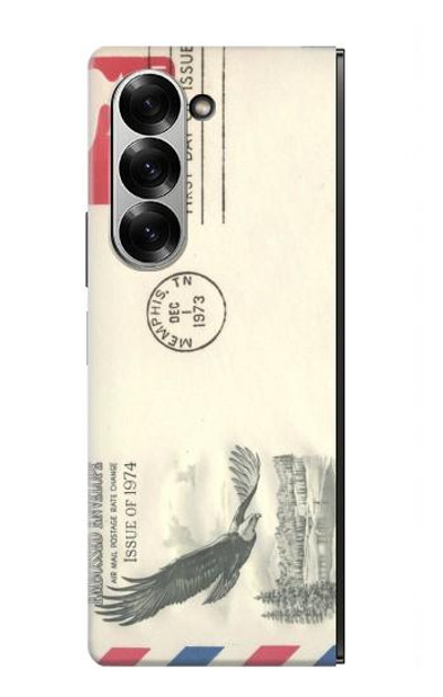 S3551 Vintage Airmail Envelope Art Case Cover Custodia per Samsung Galaxy Z Fold 6