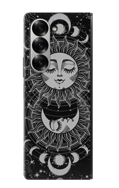 S3854 Mystical Sun Face Crescent Moon Case Cover Custodia per Samsung Galaxy Z Fold 6