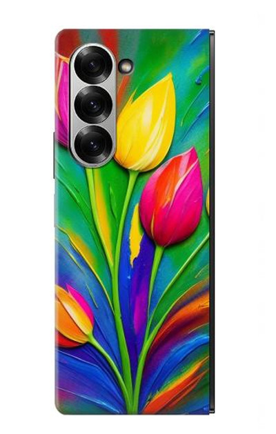 S3926 Colorful Tulip Oil Painting Case Cover Custodia per Samsung Galaxy Z Fold 6