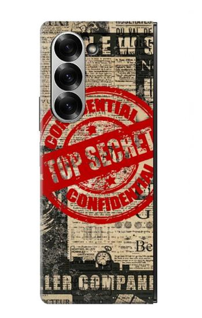 S3937 Text Top Secret Art Vintage Case Cover Custodia per Samsung Galaxy Z Fold 6
