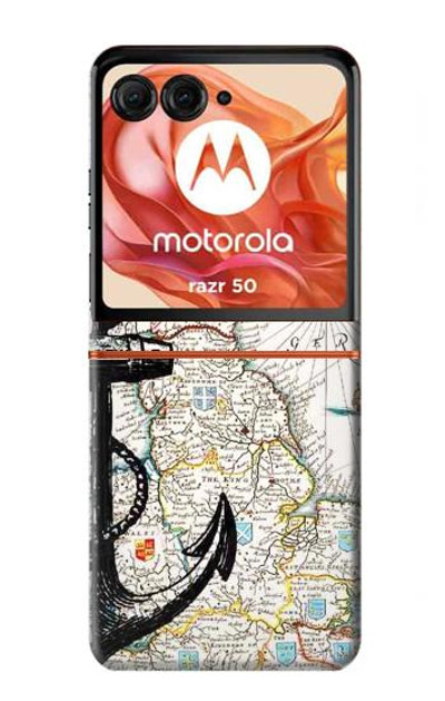S1962 Nautical Chart Case Cover Custodia per Motorola Razr 50