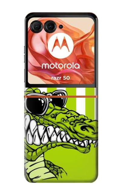 S2323 Funny Green Alligator Crocodile Case Cover Custodia per Motorola Razr 50