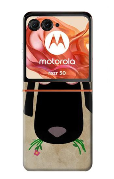 S2826 Cute Cartoon Unsleep Black Sheep Case Cover Custodia per Motorola Razr 50