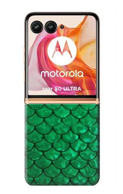 S2704 Green Fish Scale Pattern Graphic Case Cover Custodia per Motorola Razr 50 Ultra