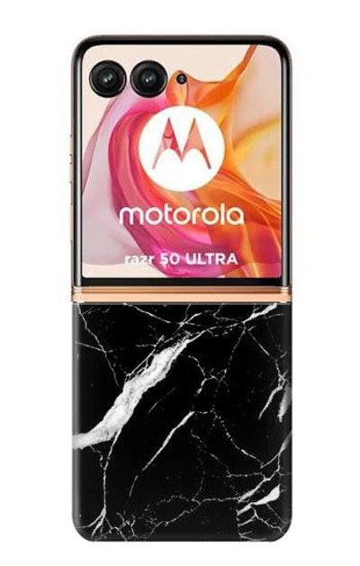 S2895 Black Marble Graphic Printed Case Cover Custodia per Motorola Razr 50 Ultra