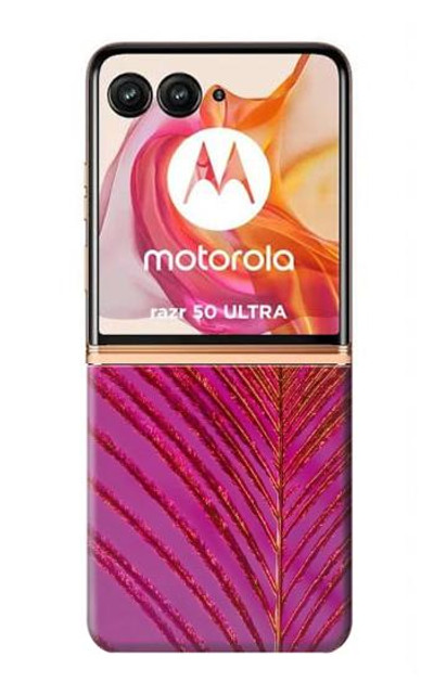 S3201 Pink Peacock Feather Case Cover Custodia per Motorola Razr 50 Ultra