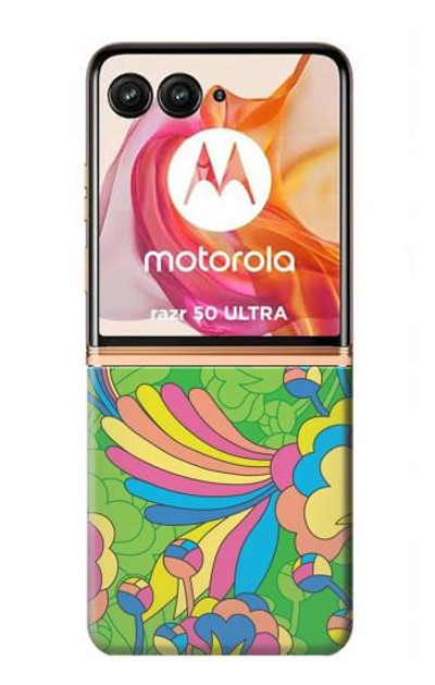 S3273 Flower Line Art Pattern Case Cover Custodia per Motorola Razr 50 Ultra