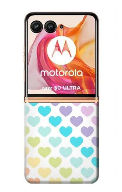 S3499 Colorful Heart Pattern Case Cover Custodia per Motorola Razr 50 Ultra