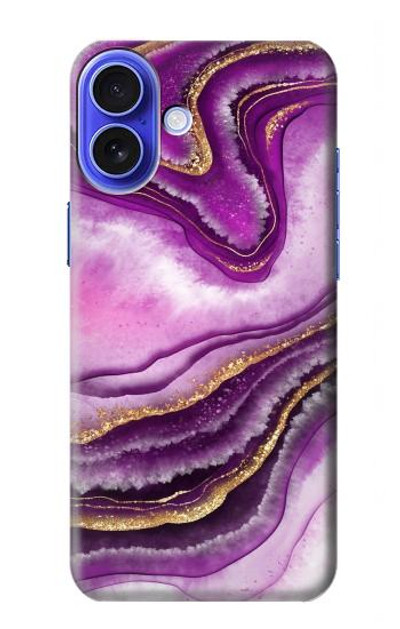 S3896 Purple Marble Gold Streaks Case Cover Custodia per iPhone 16