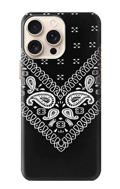 S3363 Bandana Black Pattern Case Cover Custodia per iPhone 16 pro