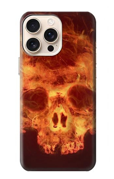 S3881 Fire Skull Case Cover Custodia per iPhone 16 pro