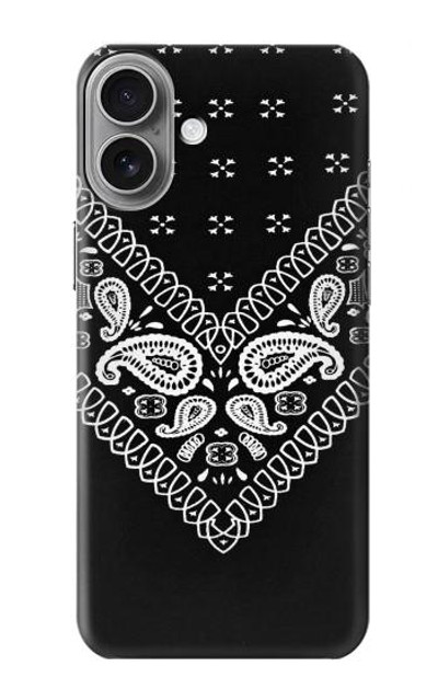 S3363 Bandana Black Pattern Case Cover Custodia per iPhone 16 plus