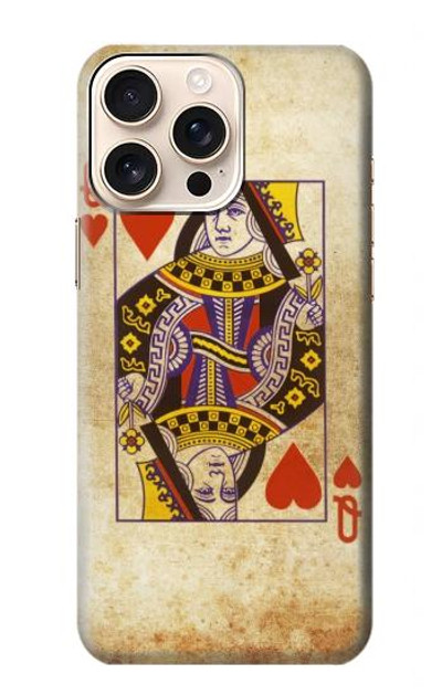 S2833 Poker Card Queen Hearts Case Cover Custodia per iPhone 16 pro max