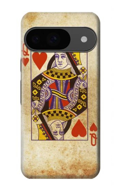 S2833 Poker Card Queen Hearts Case Cover Custodia per Google Pixel 9 S2833 Poker Card Queen Hearts Case Cover Custodia per Google Pixel 9
