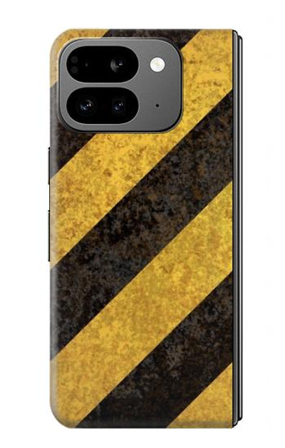 S2231 Yellow and Black Line Hazard Striped Case Cover Custodia per Google Pixel 9 Pro Fold