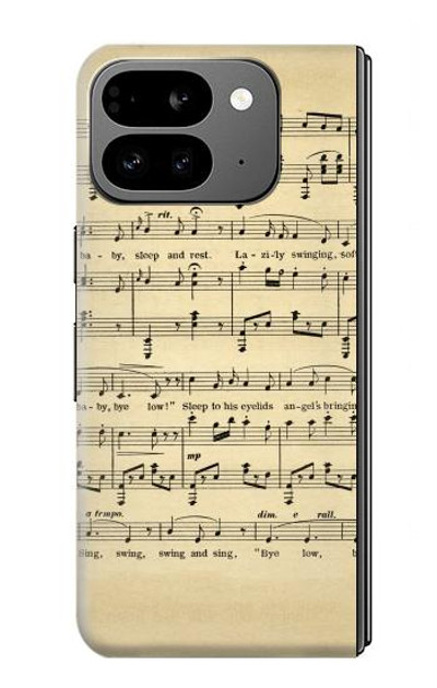 S2504 Vintage Music Sheet Case Cover Custodia per Google Pixel 9 Pro Fold